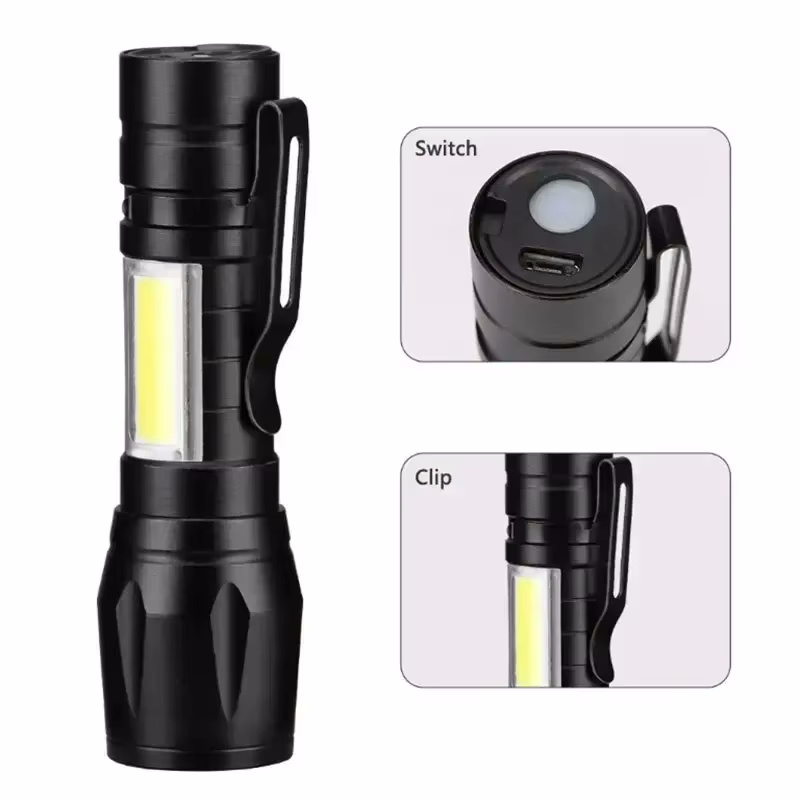 2x Mini-LED-Taschenlampen, wiederaufladbar