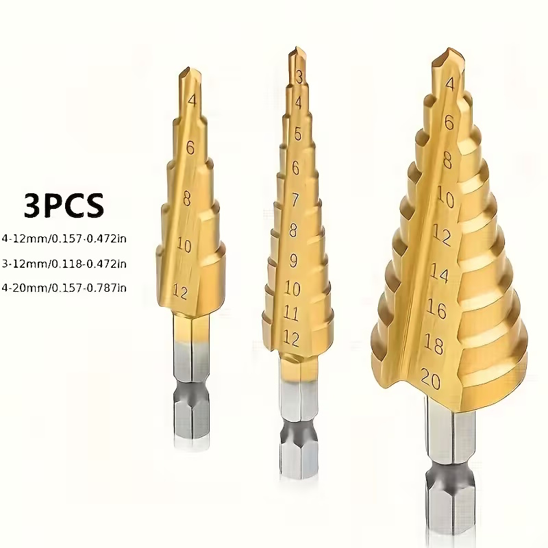3-teiliges HSS-Stufenbohrer-Set