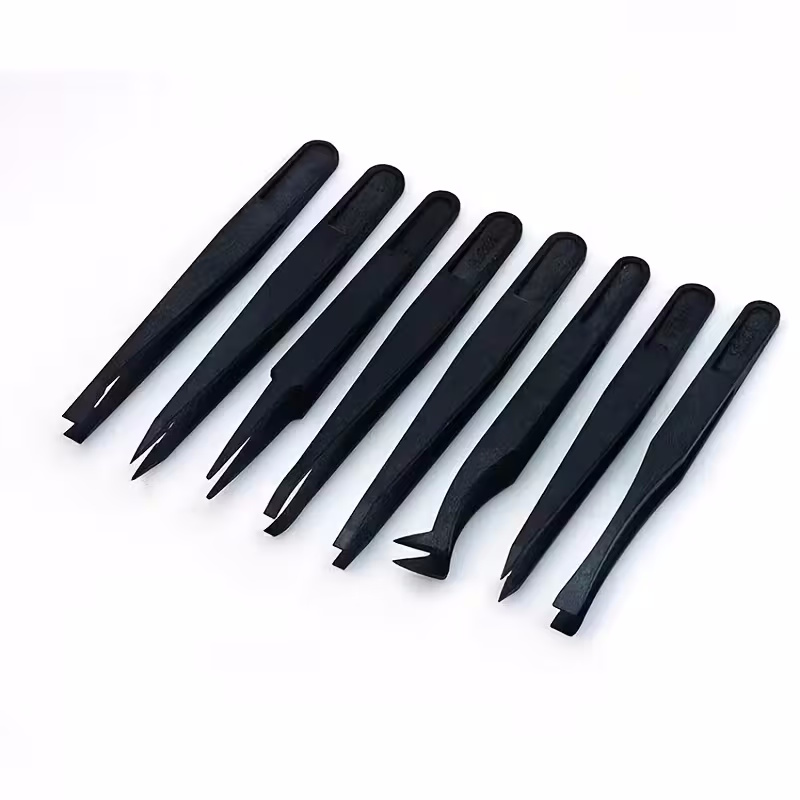 8x Anti-statische Kunststoff Pinzetten